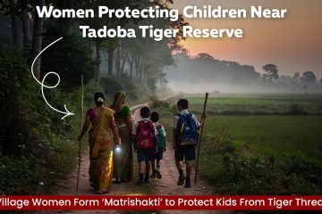 Women Protecting Children Near Tadoba Tiger Reserve